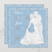 Elegant danst Blue bruiloft uitnodiging (Voorkant / Achterkant)