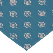 Elegant Dark Blue Damascus Pattern Korte Tafelloper (Hoek)