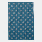 Elegant Dark Blue Damascus Pattern Theedoek (Verticaal)