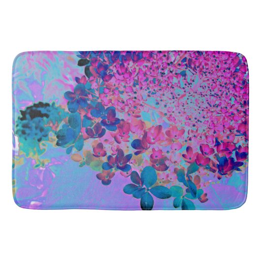Elegant Dark Blue en Magenta Limelight Hydrangea Badmat (Voorkant)