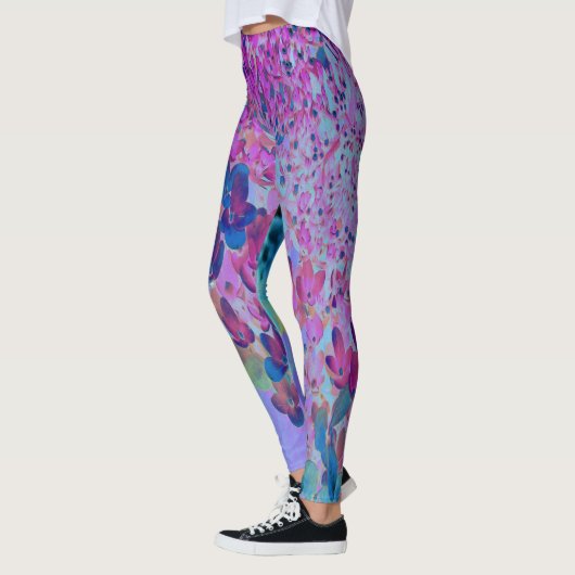 Elegant Dark Blue en Magenta Limelight Hydrangea Leggings (Links)