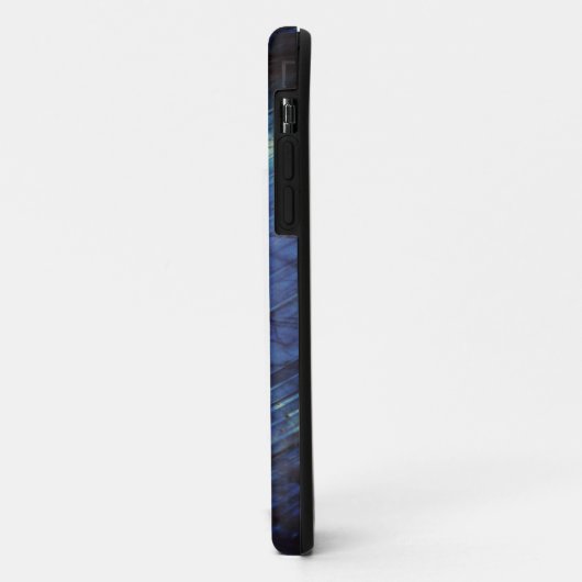Elegant Dark Blue Labradorite Monogram Case-Mate iPhone Case (Achterkant/links)