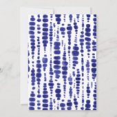 Elegant Dark Blue Shibori Tie Dye Wedding Kaart (Achterkant)