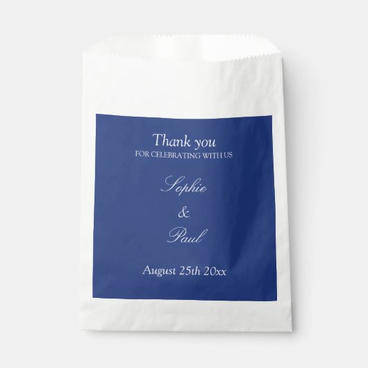 Elegant Dark Blue Weddenschap Hartelijk dank voor Bedankzakje (Voorkant)