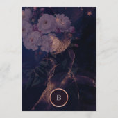 Elegant Dark Boho Floral Arch Roos Gold Wedding Menu (Achterkant)