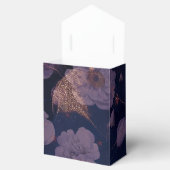 Elegant Dark Boho Floral Paars Roos Gold Wedding Bedankdoosjes (Geopend)