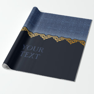 Elegant Dark Damask Patroon personaliseren Cadeaupapier
