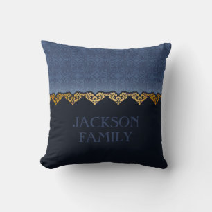 Elegant Dark Damask Patroon personaliseren Kussen
