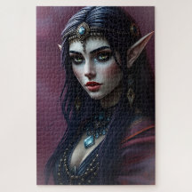 Elegant Dark Elf Portrait - Mystieke Fantasy Art