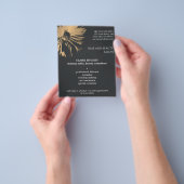 Elegant Dark Faux Gold Floral Beauty Makeup Flyer (Hand)