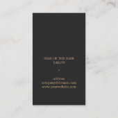 Elegant Dark Faux Gold Scissors Comb Haarstylist Visitekaartje (Achterkant)