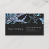 Elegant Dark Fern Leaves Botanical Visitekaartje (Achterkant)