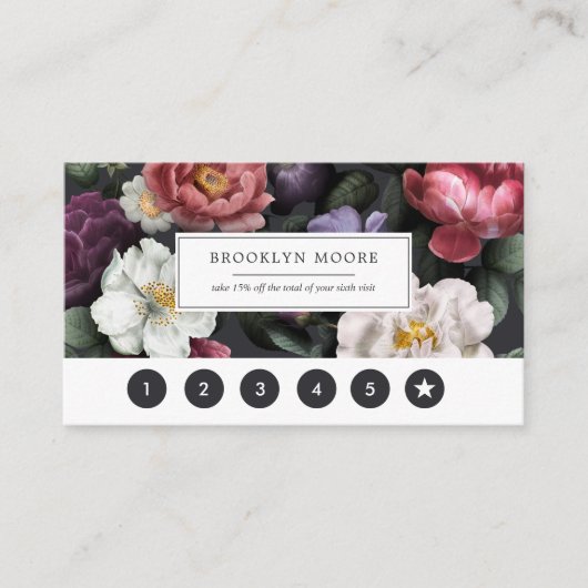 Elegant Dark  Floral Logo Loyalty (Voorkant)