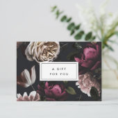 Elegant Dark Floral op zwart | Cadeaubon (Staand voorkant)