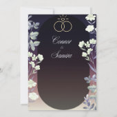 Elegant Dark Floral Wedding Invitation (Dos)