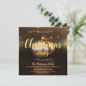 Elegant Dark Gold-kerstfeest uitnodiging (Staand voorkant)