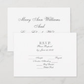 Elegant Dark Gray White Formal Wedding RSVP-kaarte Informatiekaartje (Voorkant / Achterkant)