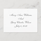 Elegant Dark Gray White Formal Wedding RSVP-kaarte Informatiekaartje (Achterkant)