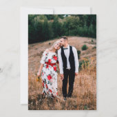 Elegant Dark Green Gold Botanical foto Weddenschap Kaart (Achterkant)