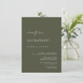 Elegant Dark Green Modern Bridal Shower Kaart (Staand voorkant)