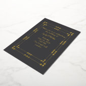 Elegant Dark Grey& Gold Art Deco Foil Invitation (Rotation)