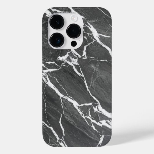 Elegant Dark Grey Marble Texture iPhone Case (Achterkant)