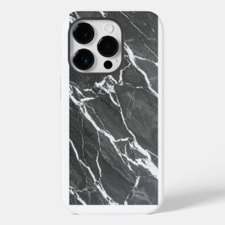Elegant Dark Grey Marble Texture iPhone Case 14 Plus Hoesje