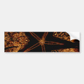 Elegant Dark Kaleidoscopic Design Black Brown Star Bumpersticker (Voorkant)
