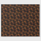 Elegant Dark Kaleidoscopic Design Black Brown Star Cadeaupapier (Vlak)