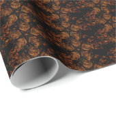 Elegant Dark Kaleidoscopic Design Black Brown Star Cadeaupapier (Rol Hoek)