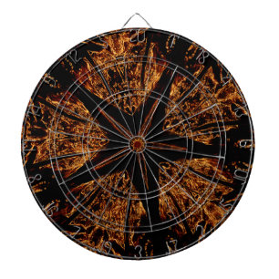 Elegant Dark Kaleidoscopic Design Black Brown Star Dartbord