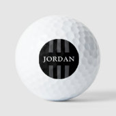 Elegant dark lines modern monogrammen zwart golfballen (Voorkant)