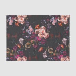 Elegant  Dark Moody Bourgondië Floral Tissuepapier