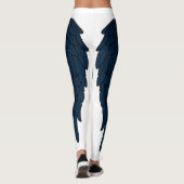 Elegant Dark Navy Angel Wings Leggings (Achterkant)