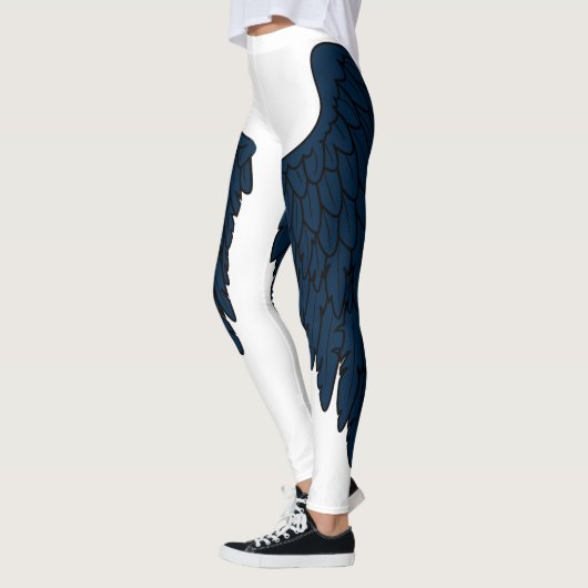 Elegant Dark Navy Angel Wings Leggings (Links)