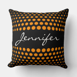 Elegant Dark oranje Polka Dots Pattern Kussen