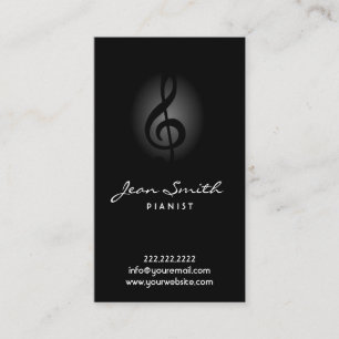 Elegant Dark Pianist Visitekaartje
