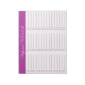 Elegant Dark Pink 8.5x11 Three Column Checklist Notitieblok (Gedraaid)