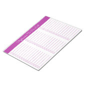 Elegant Dark Pink 8.5x11 Three Column Checklist Notitieblok (Schuin)