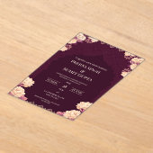 Elegant Dark Purple Acrylic Wedding Invitation (Poser)