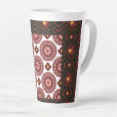 Elegant Dark Red Geometric Pattern Ceramic Mug – A (Angle droit)