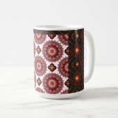 Elegant Dark Red Geometric Pattern Ceramic Mug – A (Devant droit)