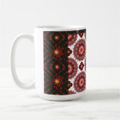 Elegant Dark Red Geometric Pattern Ceramic Mug – A (Gauche)