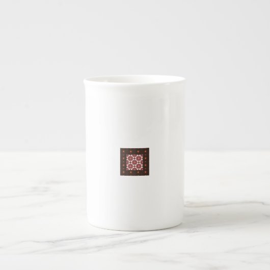 Elegant Dark Red Geometric Pattern Ceramic Mug – A (Devant)