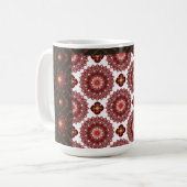 Elegant Dark Red Geometric Pattern Ceramic Mug – A Koffiemok (Voorkant links)