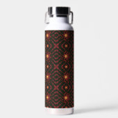 Elegant Dark Red Geometric Pattern Stainless Steel Waterfles (Voorkant)