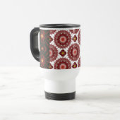 Elegant Dark Red Mandala Geometric Travel Mug – In (Devant gauche)