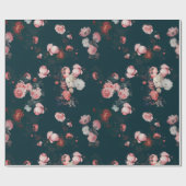 Elegant Dark Rich Dutch Floral roze Roses Cadeaupapier (Vlak)