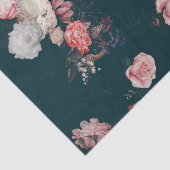 Elegant Dark Rich Dutch Floral roze Roses Tissuepapier (Detail)