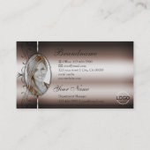 Elegant Dark Roos Gold Squiggings Jewels Logo Foto Visitekaartje (Achterkant)